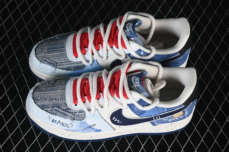 All categories Nk Air Force 1 Air Force series Nk Air Force 1 Low Air Force low-top Nike Air Force 1'07 Low "Indigo-Dyed Love" Hand-painted graffiti Blue-dyed love Air Force 1 low-top casual sneakers FB0607-707